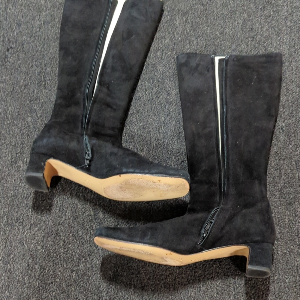 Banana Republic Black Suede Heeled Boots
